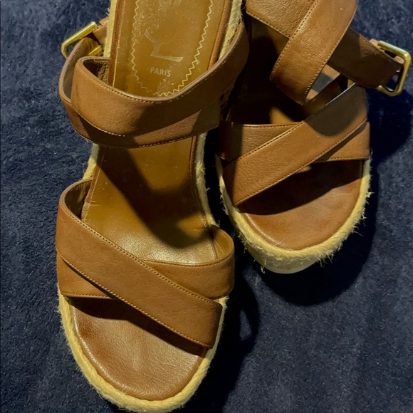 YSL Brown leather strap up, Espedrille bottom - Picture 5 of 6
